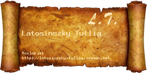 Latosinszky Tullia névjegykártya